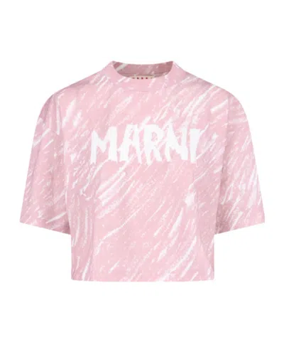 MARNI MARNI LOGO-PRINTED CREWNECK T-SHIRT