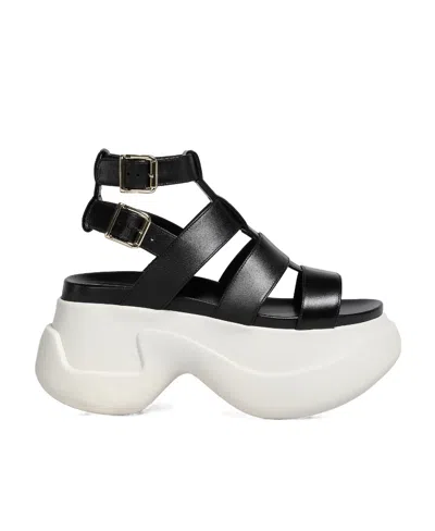 Marni Black Gladiator Platform Sandals In 00n99 Black
