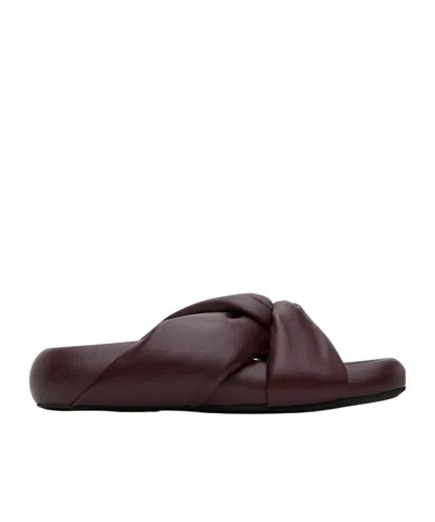 Marni Open-toed Flat Slippers In Black