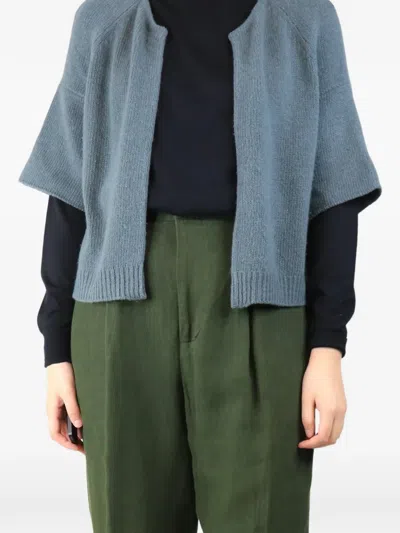 Pre-owned Marni Open-front Short-sleeve Cardigan In Blue