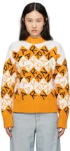 Marni Orange & Off-white 3d Blocks Sweater In Blr31 Light Orange