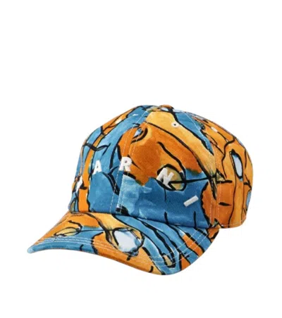 Marni Orange Blue Logo Baseball Hat