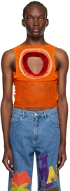 Marni Orange Cutout Tank Top In 00r17 Carrot