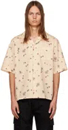 Marni Orange Floral Striped Shirt In Mgr08 Tangerine
