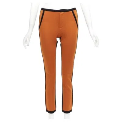 Pre-owned Marni Orange Green Colorblock Black Piping Jogger Pants It38 Xs