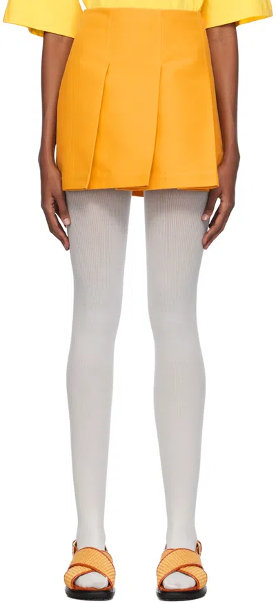 Marni Orange Pleated Miniskirt In 00r31 Light Orange