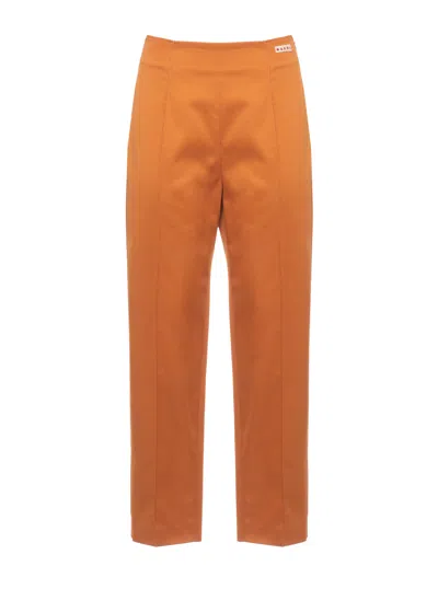 Marni Orange Side Zip Cotton Pants
