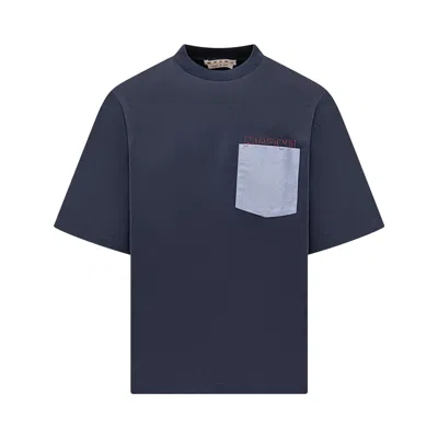 Pre-owned Marni Organic Compact Jersey T-shirt 'blumarine' | Blue | Men's Size 46