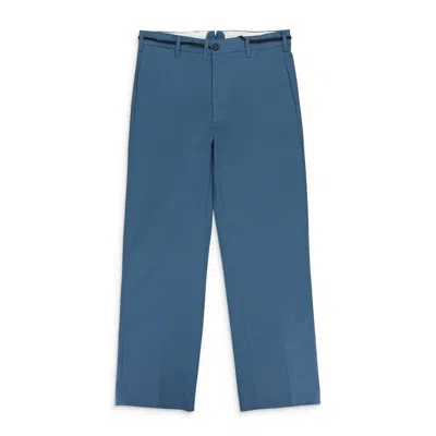 Marni Organic Cotton Gabardine Pant In Blue