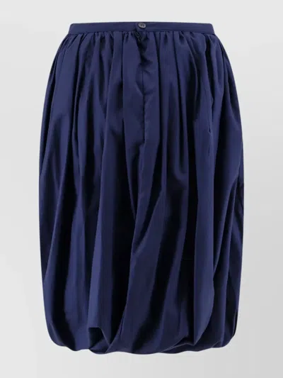 Marni Organic Cotton Gathered Skirt In Blue