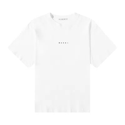 Pre-owned Marni Organic Cotton Jersey Logo T-shirt Ii 'lily White'