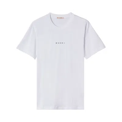 Pre-owned Marni Organic Cotton Jersey Logo T-shirt 'lily White' | Men's Size 50