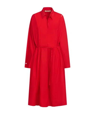 Marni Organic Cotton Shirt Dress With  Symbol