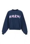 Marni Logo-print Cotton Sweatshirt In Blue