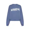 Marni Crewneck Sweatshirt With Logo In Lob36 Shadow