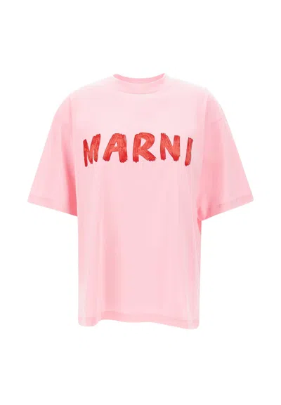 Marni Organic Cotton T-shirt In Pink