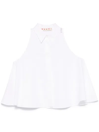 Marni Organic Cotton Tank Top In White
