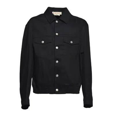 Marni Organic Cotton Twill Jacket In Black