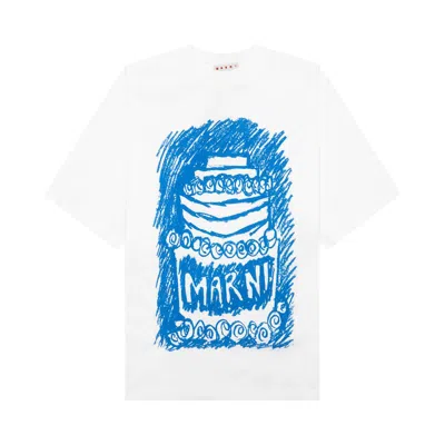 Pre-owned Marni Organic Logo T-shirt 'lily White' | Men's Size 48