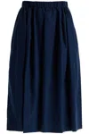 Marni Light Navy A-line Cotton Midi Skirt In Blue