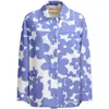 Marni Floral-print Shirt Jacket In Purple/white