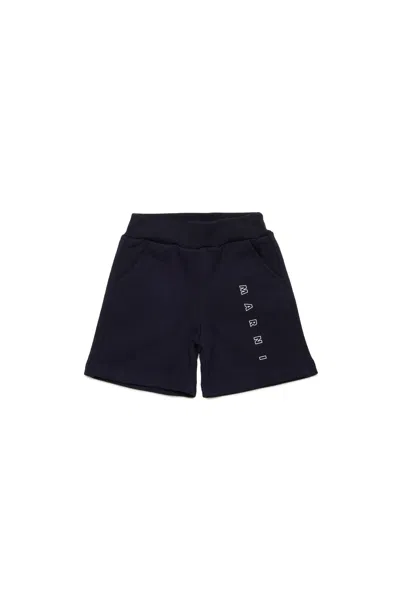 Marni Babies'  Outline Branded Fleece Shorts In Blue