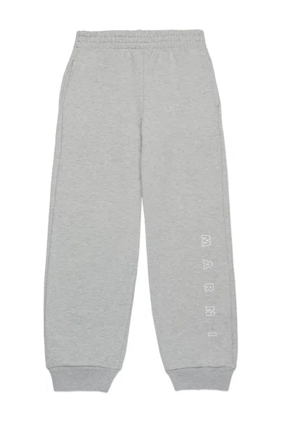 Marni Outline Branded Jogger Pants In Grey