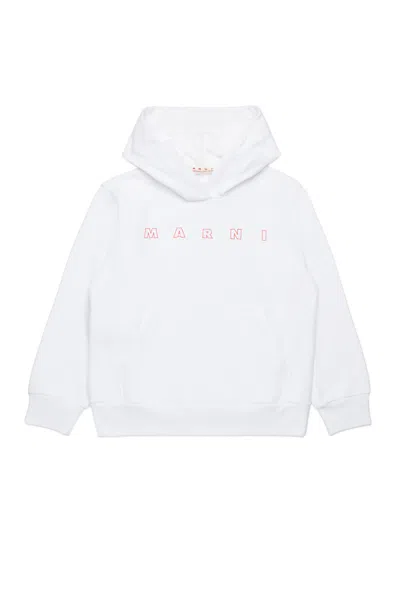 Marni Felpa Con Logo  Outline In White