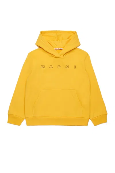 Marni Felpa Con Logo  Outline In Yellow