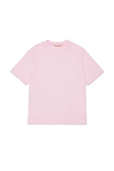 Marni Outline Branded T-shirt In Pink