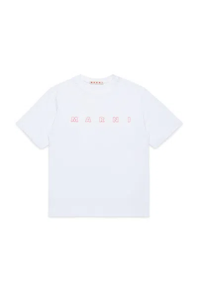 Marni T-shirt Con Logo  Outline In White