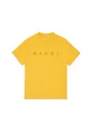 Marni Outline Branded T-shirt In Yellow