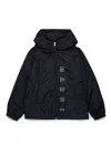 Marni Logo Printed Hooded Windbreaker Jacket In Black