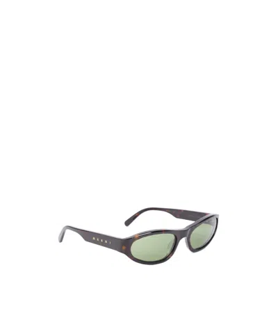 Marni Oval Sunglasses In Red