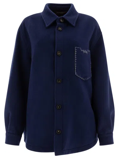 Marni Overshirt-style Coat Coats Blue