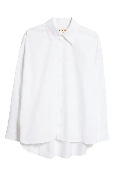Marni Oversize Button-up Shirt In Lily White