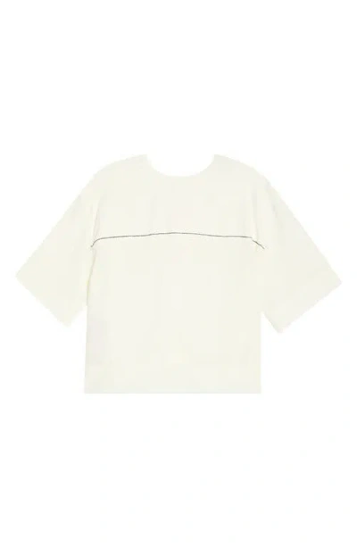 Marni Oversize Contrast Stitch Silk Top In White
