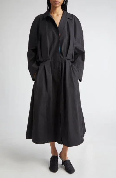 Marni Oversize Cotton Coat In 00n99 Black