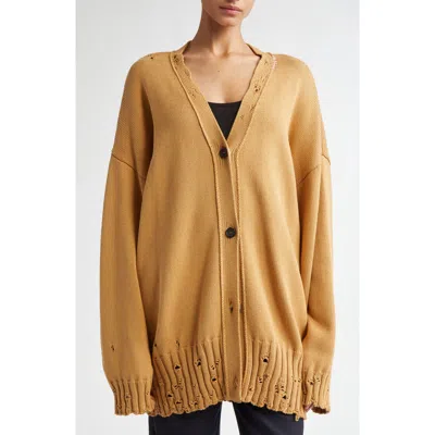 MARNI MARNI OVERSIZE DISTRESSED COTTON CARDIGAN