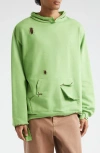 Marni Oversize Distressed Crewneck Sweatshirt In Light/green