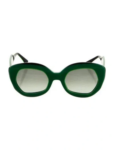 Pre-owned Marni Oversize Gradient Sunglasses In Green