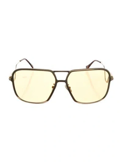 Pre-owned Marni Oversize Tinted Sunglasses In Gold