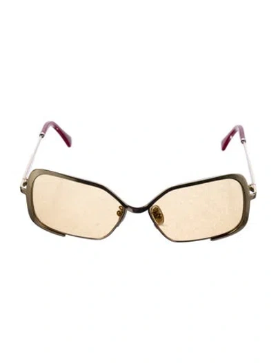Pre-owned Marni Oversize Tinted Sunglasses In Gold