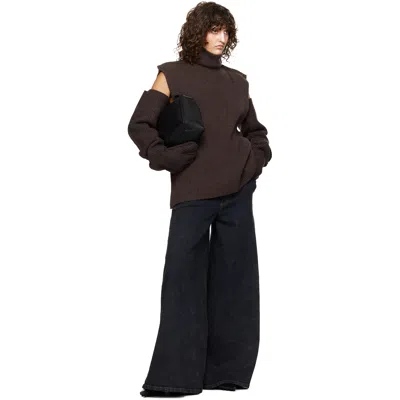 Marni Oversized Brown Wool Gloves