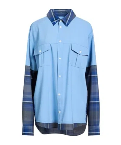 Marni Oversized Check Shirt In Blue
