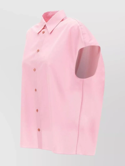 Marni Sleeveless Cotton Shirt In Neutrals
