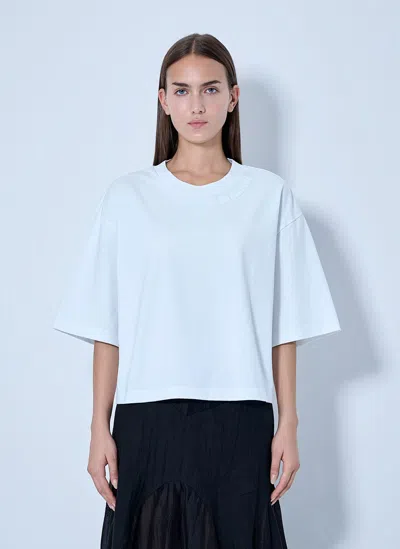 Marni Logo-embroidered Oversized T-shirt In Blue