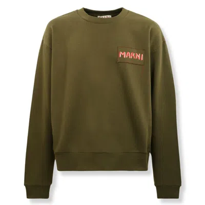 Marni Oversized Crewneck Sweatshirt In Black