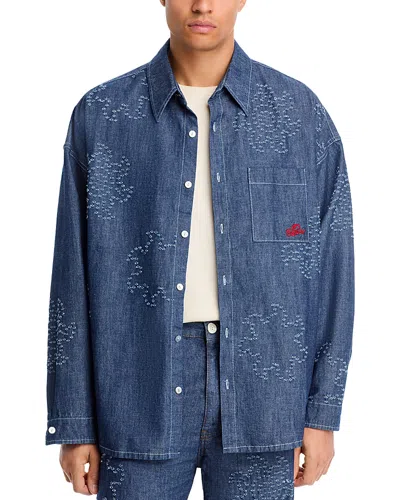 Marni Oversized Fit Casual Button Down Shirt In Orion Blue