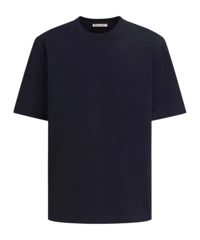 Marni Oversized Organic Cotton T-shirt In Black